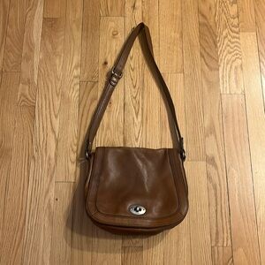 Fossil brown leather crossbody purse
